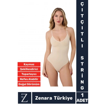 İz İç Göstermez Kaymaz Vücut Şekillendiren Sıkılaştıran Toparlayan Çıtçıtlı String Body Korse