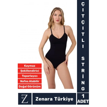 İz İç Göstermez Kaymaz Vücut Şekillendiren Sıkılaştıran Toparlayan Çıtçıtlı String Body Korse