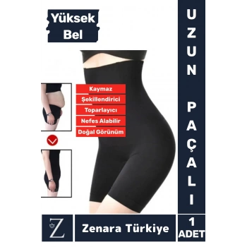 İz İç Göstermez Kaymaz Vücut Şekillendiren Sıkılaştıran Toparlayan Yüksek Bel Uzun Paçalı Korse
