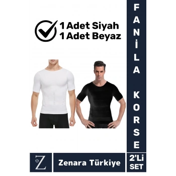 Jinekomasti Dik Duruş Göğüs Göbek Toparlayan Sıkılaştıran Ultra Esnek Erkek Fanila Korse 2Li SET