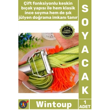 #Soyacak Paslanmaz Çelik Keskin Bıçaklı Ergonomik Profesyonel Pratik Jülyen Meyve Sebze Soyacağı