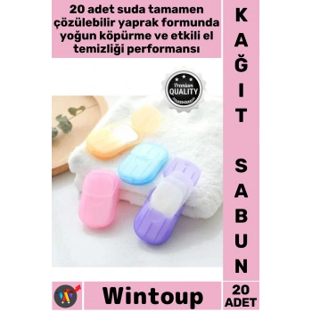 #Sabunu Outdoor Hijyenik Pratik Taşınabilir El Temizliği Doğa Dostu Kağıt Seyahat Sabunu 20 Adet