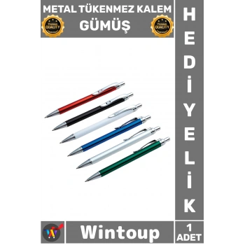#Kalem Lüks Ofis Hediyelik Şık Tasarım Kaliteli Çelik Gövde Özel İmza Metal Tükenmez Kalem Gümüş