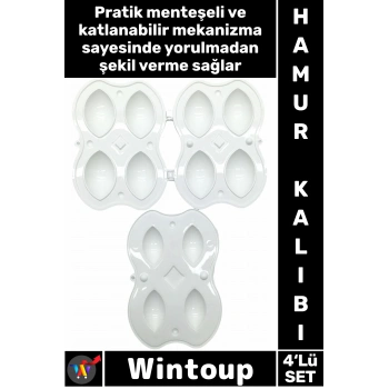 #Kalıp Pratik Menteşeli Mutfak Gereçleri Kaliteli Gıda Uyumlu Plastik İçli Köfte Yapma Kalıbı 4lü
