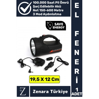 Kamp Avcı Güvenlik Deprem 3 Aydınlatma Mod Uzun Mesafeli Güçlü Beyaz Işık EL FENERİ