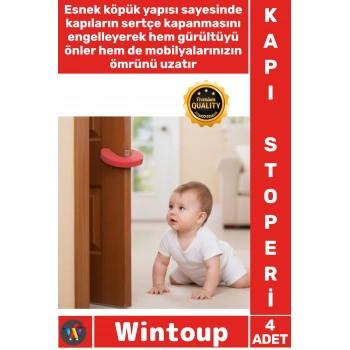#KapıStoperi Güvenli Çocuk Parmak Koruyucu Emniyet Kilidi Esnek Kapı Çarpma Önleyici Stoper 4lü Set