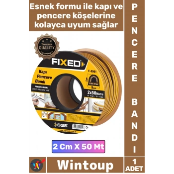 #Bant İzolasyon Fitili Yalıtım Süngeri Yapışkanlı Şık Kahverengi Kapı Pencere Bandı 2 Cm X 50 Metre