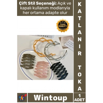 #Toka Pratik Konforlu Esnek Şık Taşınabilir Cep Çanta Tipi Modern Tasarım Katlanabilir Taç Toka