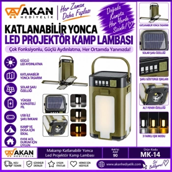 Katlanabilir Yonca Led Projektör Kamp Lambası