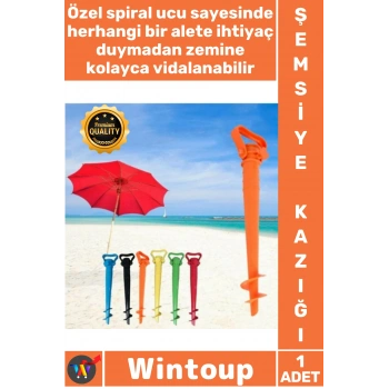 #Kazık Dayanıklı Plaj Bahçe Kamp Spiral Vidalı Ayarlanabilir Güneş Plastik Şemsiye Sabitleme Kazığı