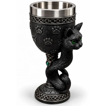 Kedi Figürlü 3D Paslanmaz Çelik Kadeh Bardak Alk6543