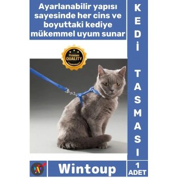 #KediTasması Pet Ayarlanabilir Şık Gezdirme Kayışı Konforlu Yumuşak Dokulu Özel 120 Cm Kedi Tasması