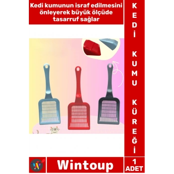 #Kedi Uzun Ömürlü Dayanıklı Plastik Ergonomik Geniş Delikli Hijyenik Topaklanan Pratik Evcil Hayvan Pet Kedi Kumu Küreği