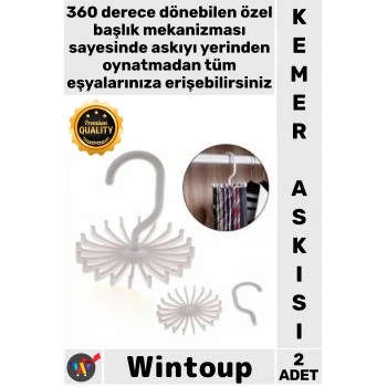 #KemerAskısı Gardırop Düzenleyici Kravat Eşarp Şal 360 Derece Döner Kemer Askısı 20 Kancalı 2 Adet