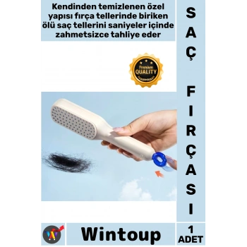 Kendinden Temizlenen Pratik Ergonomik Hijyenik Profesyonel Kolay Temizlenen Saç Fırçası#Fırça