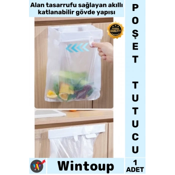 #PoşetTutucu Mutfak Dolap İçi Pratik Askı Kendinden Yapışkanlı Katlanabilir Çöp Poşeti Tutucu Aparat