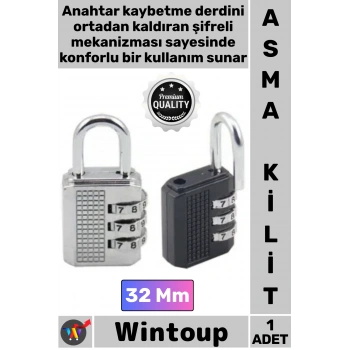 #Kilit Güvenli Paslanmaz Çelik Çinko Alaşım Dayanıklı 3 Haneli Kombinasyon Şifreli Asma Kilit 32 Mm