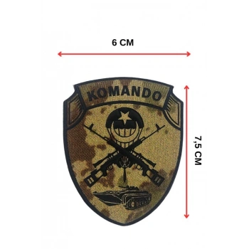 Komando Yazılı Kabartmalı Plastik Cırtlı Arma Patch