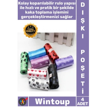 #Poşet Portatif Dayanıklı Hijyenik Sızdırmaz Ekonomik Dörtlü Pratik Tasarım Harika Köpek Kaka Poşeti