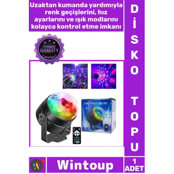 #DiskoTopu RGB Kristal Yarım Küre Parti Sahne Işık Sistemi Renkli Kumandalı Sese Duyarlı Disko Topu