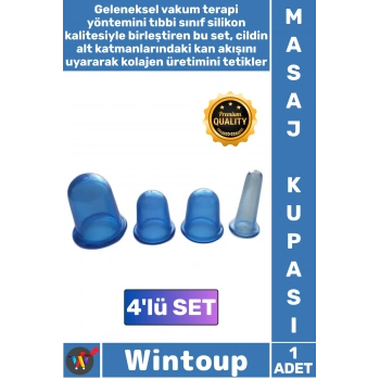 #Kupa Vakum Terapi Sıkılaştırıcı Kan Dolaşımı Hızlandırıcı Set 4 Boy Yüz Vücut Masaj Kupası