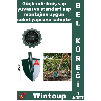 #Kürek Dayanıklı Bahçe Tarım Toprak Kazma Metal Sivri Uçlu Peyzaj Çelik Yeşil Bel Küreği 24 X 30 Cm