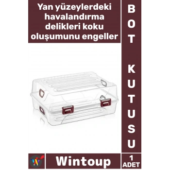 #Kutu Şeffaf Plastik Havalandırma Delikli Katlanabilir Saplı Ergonomik Modüler Bot Saklama Kutusu