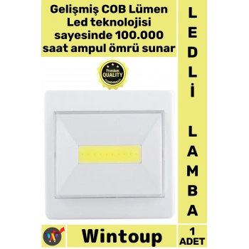 #Lamba Pilli Güçlü Aydınlatma Taşınabilir Duvar Kamp Gece Parlak COB Ledli Yapışkan Mıknatıslı Lamba