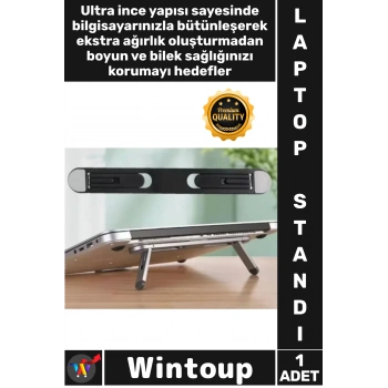 #LaptopStandı Ergonomik Portatif Notebook Standı Siyah 2 Kademeli Katlanır Yapışkanlı Laptop Standı