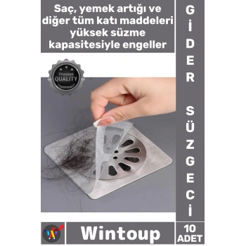 #GiderSüzgeci Yapışkanlı Tül Mutfak Banyo Saç Tutucu Pratik Filtre Lavabo Gider Süzgeci 10 Adet