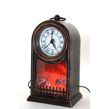 LED Işıklı Saatli Şömine - Model 1