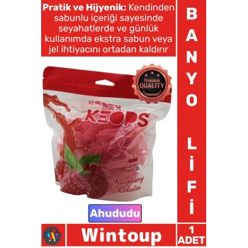 #Lif Konforlu Masaj Etkili Pratik Köpüklü Yumuşak File Ergonomik Ahududu Kokulu Sabunlu Banyo Lifi