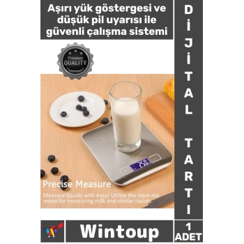 #Terazi Gümüş Metal LCD Ekran Paslanmaz Çelik + Pil Şık Lüx Dijital Mutfak Terazisi 5 Kg 1 Gr Hassas