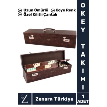 Luxery Aile Ev Arkadaş Kahve Cafe Oyun Dayanıklı Silinebilir ÖZEL KİLİTLİ ÇANTALI 101 OKEY TAKIMI