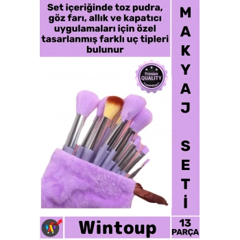 #MakyajSeti Profesyonel Yumuşak Kıl Hızlı Kuruyan Pudra Göz Farı Kapatıcı Makyaj Fırçası Seti 13 Prç