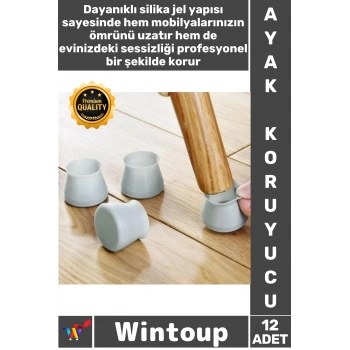 #AyakKoruyucu Silikon Kaymaz Çizilmez Mobilya Koruyucu Kapak Masa Sandalye Ayak Koruyucu 12 Adet