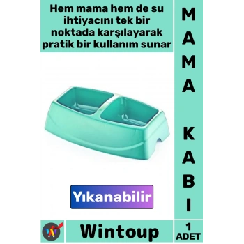 #MamaKabı Sağlam Plastik Kedi Köpek Su Kabı Büyük Boy Şık Kaliteli Modern İkili Büyük Mama Kabı
