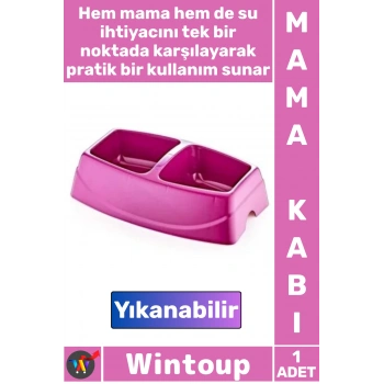 #MamaKabı Uzun Ömürlü Plastik Kedi Köpek Su Kabı Dayanıklı Ergonomik Şık İkili Küçük Mama Kabı