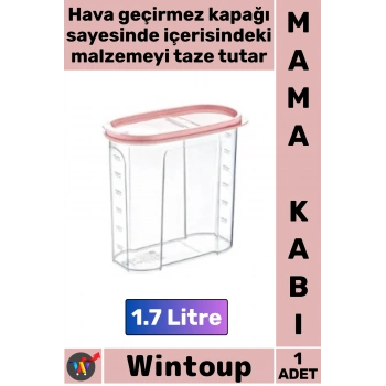 #MamaKabı Hava Geçirmez Kapaklı Taze Tutan Plastik Mutfak Saklama Kabı Mama Kabı 1.7 Litre