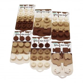 Mini Muffin Kek Kalıbı - Silikon - Karışık Model