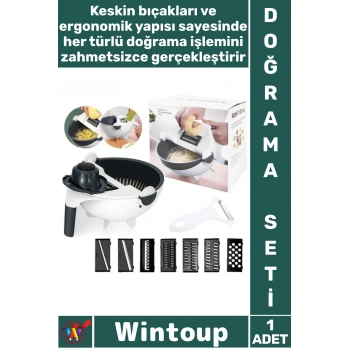 #Mutfak Mutfak Tipi Pratik Hazneli Paslanmaz Çelik Bıçaklı Fonksiyonel 11 Prça Meyve Sebze Doğrayıcı