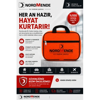 Nordmende İlk Yardım Çantası Acil Müdahale Seti – Araç, Ev, Ofis ve Seyahat İçin