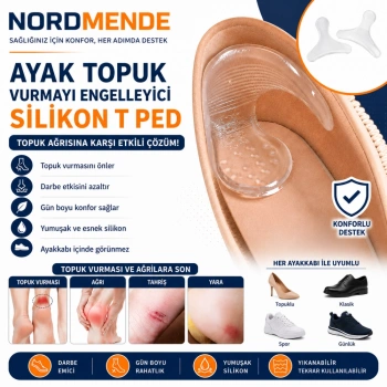 NORDMENDE Silikon T Ped Ayak Topuk Vurmayı Önleyici Topuk Koruyucu