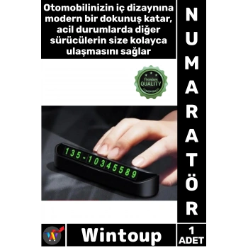 #Numaratör Şık Gizlenebilir Fosforlu Mıknatıslı Otomobil Park Araç Torpido Üstü Aç Kapa Numaratör