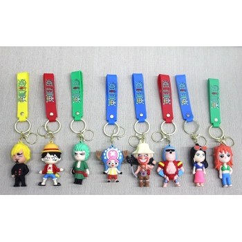 One Piece Karışık Karakterler Silikon Anahtarlık