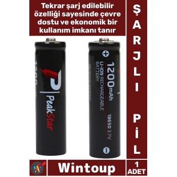 #ŞarjlıPil El Feneri Lazer Güçlü Lityum 37 V 1200 Mah Şarj Edilebilir 18650 Turbo Li-İon Şarjlı Pil