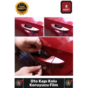 #OtoFilm Araç Araba Dış Aksesuar Çizilmez Boya Koruma Şeffaf Kaplama Seti 4lü Oto Kapı Kolu Koruyucu