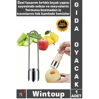 #Oyacak Ergonomik Tırtıklı Bıçak Pratik Mutfak Aparatı Çıkarıcı Paslanmaz Çelik Sebze Meyve Oyacağı