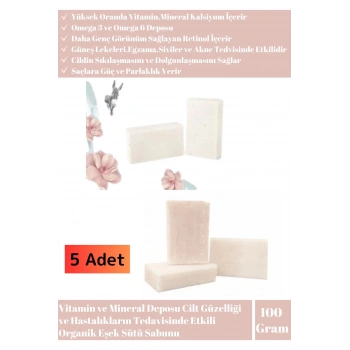 Özel Doğal Üretim Organik Bitkisel Saç Yüz Vücut El Cilt Onarıcı Mucizevi Eşek Sütü Sabunu 100gr