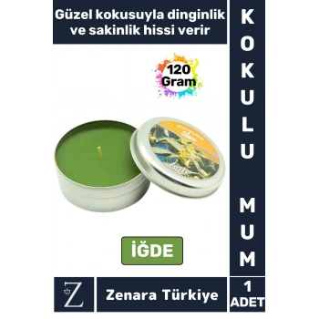 Özel Metal Kutu Arınma Huzur Meditasyon Yoga Esans Sakinlik Veren Dekoratif Oda Kokusu Mum 120 Gram